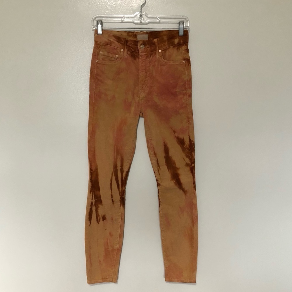 Mother High Waisted Looker Hopscotch Corduroy Tie Dye Pants 24